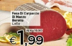 Crai Beretta Fesa Di Carpaccio Di Manzo offerta