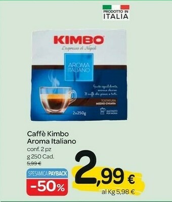 Carrefour Kimbo Caffè Aroma Italiano 250 G(ml) offerta