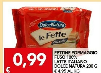 TuoDi Dolce natura Fettine Formaggio Fuso 100% Latte Italiano offerta