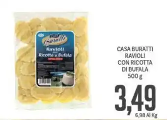 Supermercati Piccolo CASA BURATTI RAVIOLI CON RICOTTA DI BUFALA 500 g offerta