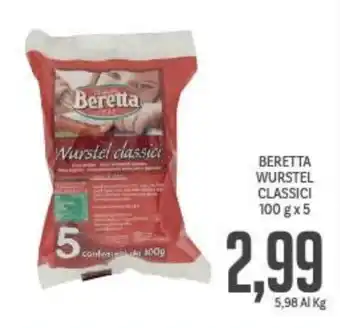 Supermercati Piccolo BERETTA WURSTEL CLASSICI 100 g x 5 offerta