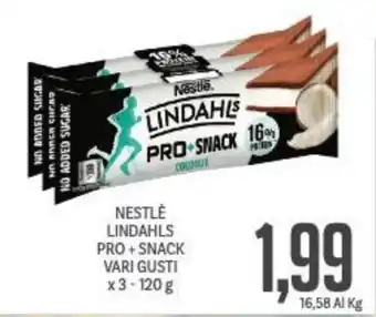 Supermercati Piccolo NESTLÉ LINDAHLS PRO + SNACK VARI GUSTI x 3-120 g offerta