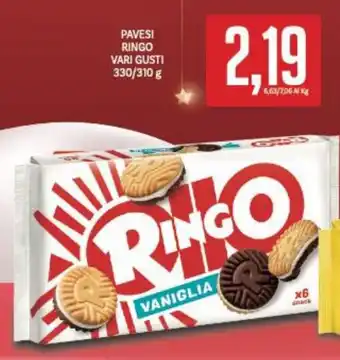 Supermercati Piccolo PAVESI RINGO VARI GUSTI 330/310 g offerta