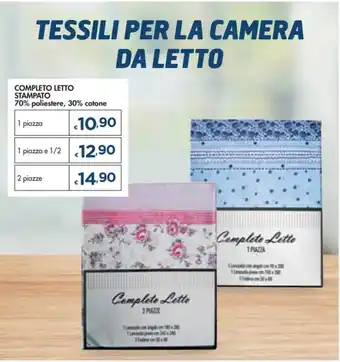 Bennet COMPLETO LETTO STAMPATO 70% poliestere, 30% cotone offerta