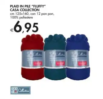 Bennet PLAID IN PILE "FLUFFY" CASA COLLECTION cm 125x160, con 12 pon pon, 100% poliestere offerta