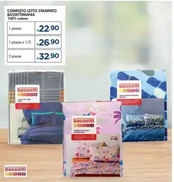 Bennet COMPLETO LETTO STAMPATO BASSETTIMANIA 100% cotone offerta
