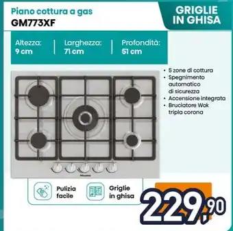 Unieuro Piano cottura a gas GM773XF offerta