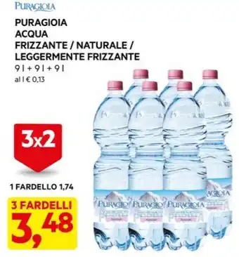 DPiù PURAGIOIA ACQUA FRIZZANTE / NATURALE / LEGGERMENTE FRIZZANTE 9 l + 9 l + 9 l offerta