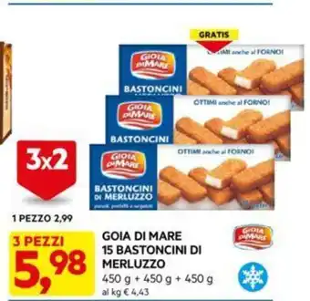 DPiù GOIA DI MARE 15 BASTONCINI DI MERLUZZO offerta