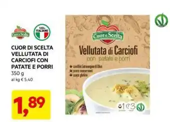 DPiù CUOR DI SCELTA VELLUTATA DI CARCIOFI CON PATATE E PORRI offerta