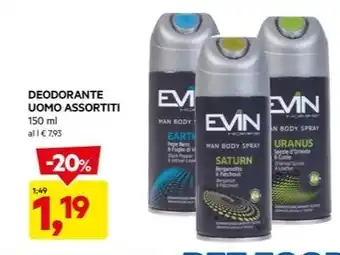 DPiù DEODORANTE UOMO ASSORTITI offerta