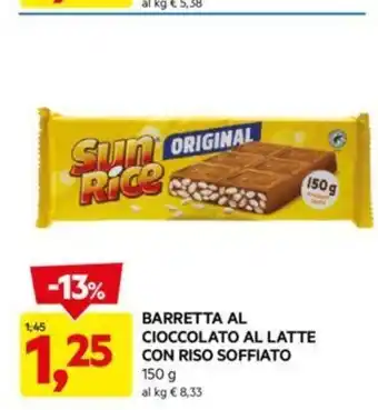 DPiù BARRETTA AL CIOCCOLATO AL LATTE CON RISO SOFFIATO offerta