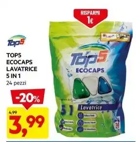 DPiù TOP5 ECOCAPS LAVATRICE 5 IN 1 24 pezzi offerta