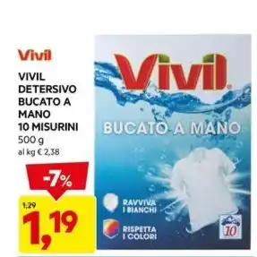 DPiù VIVIL DETERSIVO BUCATO A MANO 10 MISURINI offerta