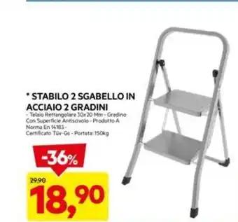 STABILO 2 SGABELLO IN ACCIAIO 2 GRADINI