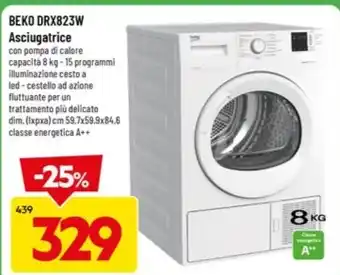 DPiù BEKO DRX823W Asciugatrice offerta