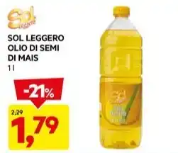 DPiù SOL LEGGERO OLIO DI SEMI DI MAIS offerta