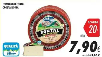 Coop Latte Trento Formaggio Fontal Crosta Rossa offerta