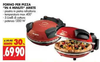 Tigros Ariete 0909 Macchina E Forno Per Pizza 1 Pizza(e) Nero, Rosso 1200 W offerta