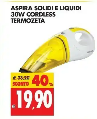 Tigros Termozeta Aspira Solidi E Liquidi 30W Cordless offerta