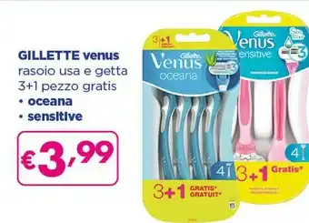 Acqua & Sapone Venus Gillette Rasoio Usa E Getta 3+1 Pezzo Gratis offerta