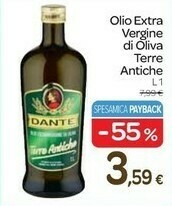 Carrefour Dante Olio Extra Vergine D'Oliva Terre Antiche 1000 G(ml) offerta