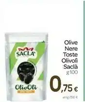 Carrefour Saclà Olivolì Nere Toste 100 G(ml) offerta