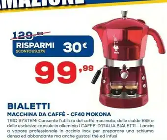 Euronics Bialetti Macchina Da Caffè - CF40 Mokona offerta