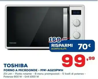 Euronics Toshiba Forno A Microonde - MW-AG23PWH offerta