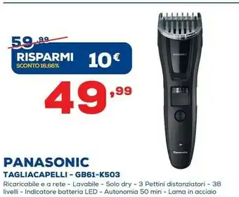 Euronics Panasonic Tagliacapelli - GB61-K503 offerta