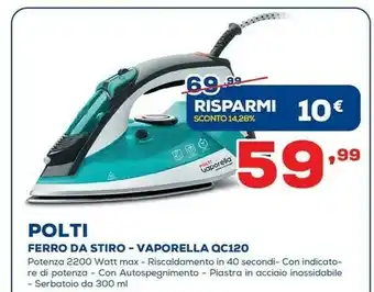 Euronics Polti Ferro Da Stiro - Vaporella QC120 offerta