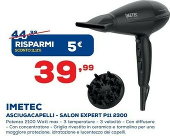 Euronics Imetec Asciugacapelli Salon Expert P11 2300 offerta