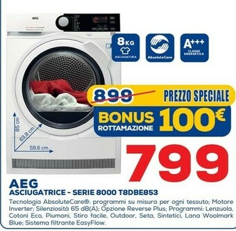 Euronics Aeg Asciugatrice Serie 8000 T8dbe853 offerta