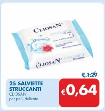 MD Discount 25 SALVIETTE STRUCCANTI CLIOSAN per pelli delicate offerta
