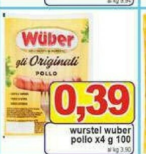Gros Wuber Wurstel di pollo offerta