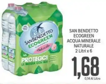 Supermercati Piccolo SAN BENDETTO ECOGREEN ACQUA MINERALE NATURALE 2 Litri x 6 offerta