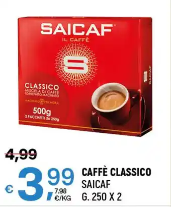 A&O CAFFÈ CLASSICO SAICAF G. 250 X 2 offerta