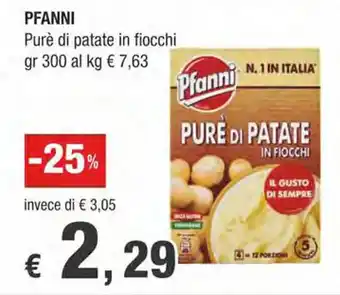 Crai PFANNI Purè di patate in fiocchi gr 300 offerta
