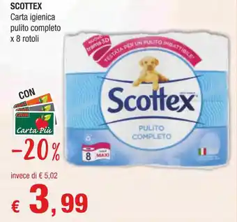 Crai SCOTTEX Carta igienica pulito completo x 8 rotoli offerta