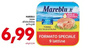 MEGA MAREBLU tonno all'olio d'oliva pz 9 x g 60 offerta