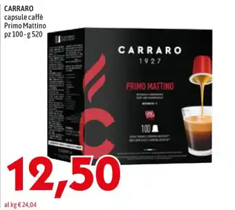 MEGA CARRARO capsule caffè Primo Mattino pz 100-g 520 offerta
