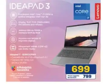 Euronics Lenovo Ideapad 3 offerta