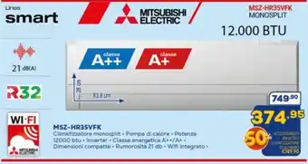 Euronics MITSUBISHI ELECTRIC MSZ-HR35VFK Climatizzatore monosplit offerta