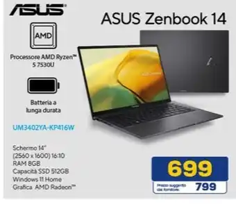 Euronics ASUS Zenbook 14 offerta
