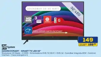 Euronics TELE System 32SONICSMART - SMART TV LED 32" offerta
