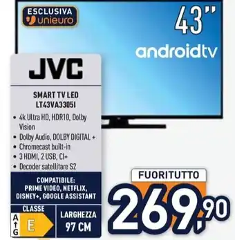 Unieuro JVC SMART TV LED LT43VA33051 offerta