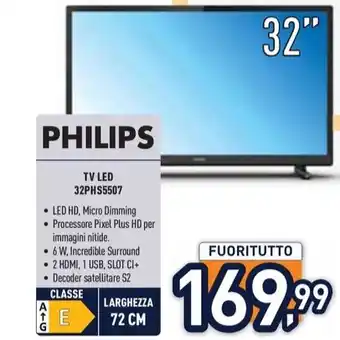 Unieuro PHILIPS TV LED 32PHS5507 offerta