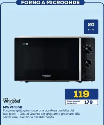 Euronics Whirlpool MWP1035B Funzione grill offerta