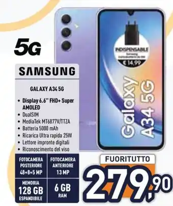Unieuro SAMSUNG GALAXY A34 5G offerta