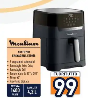 Unieuro Moulinex AIR FRYER EASY&GRILL EZ5058 offerta